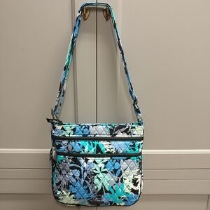Vera Bradley Camofloral Triple Zip Hipster Crossbody Shoulder Bag Purse